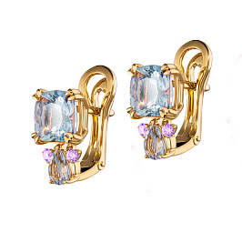 Серьги из розового золота с топазами 5,59 ct