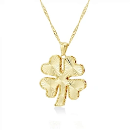 3D колье клевер из золота