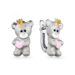 Серьги из белого серебра