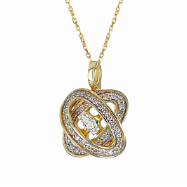 Подвеска из желтого золота с бриллиантами 0,14 ct