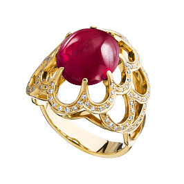 Кольцо из желтого золота с турмалином 4,09 ct