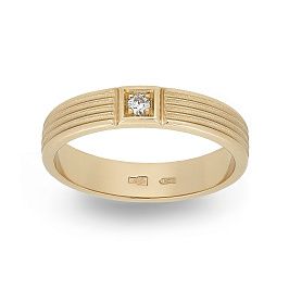Кольцо из желтого золота с бриллиантом 0,032 ct