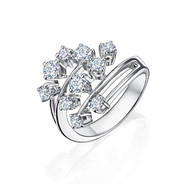 Кольцо из белого золота с бриллиантами
