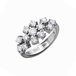 Кольцо из белого золота с бриллиантами