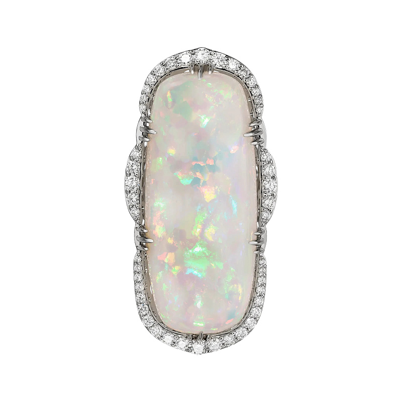 Кольцо  из белого золота с опалом 47,5 ct