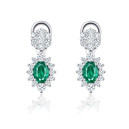 Серьги из белого золота с изумрудами 1,26 ct