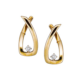 Серьги из желтого золота с бриллиантами 0,28 ct