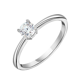 Кольцо DANAYA из белого золота с бриллиантом 0,19 ct