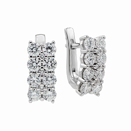 Серьги из белого золота с бриллиантами