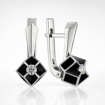 Серьги из белого золота с бриллиантами 0,245 ct