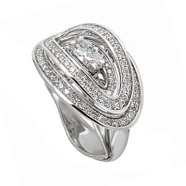 Кольцо из белого золота с бриллиантами 0,42 ct