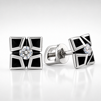 Серьги из белого золота с бриллиантами 0,185 ct