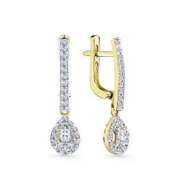 Серьги из желтого золота с бриллиантами 0,382 ct