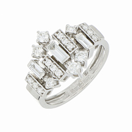 Кольцо из белого золота с бриллиантами