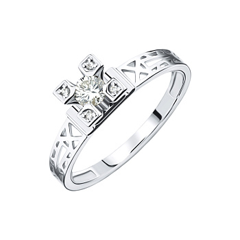 Кольцо из белого золота с бриллиантами 0,214 ct