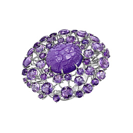 Кольцо из белого золота с аметистами 8,11 ct