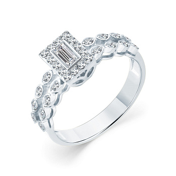 Кольцо из белого золота с бриллиантами 0,108 ct
