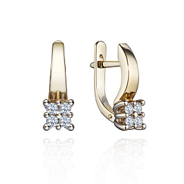 Серьги из желтого золота с бриллиантами