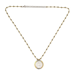 Колье из желтого серебра с перламутром