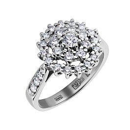 Кольцо из желтого золота с бриллиантами 0,14 ct