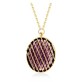 Колье из желтого золота с аметистом 12,25 ct
