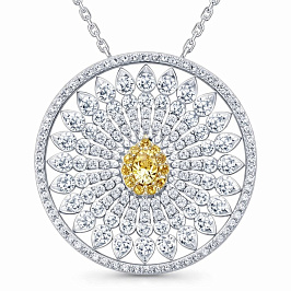 Колье из белого золота с фантазиными бриллиантами 0,187 ct