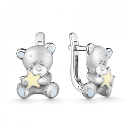 Серьги из белого серебра