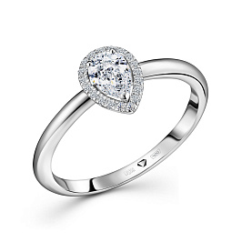 Кольцо ALROSA  из белого золота с бриллиантами 0,4 ct