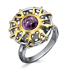 Кольцо из серебра с аметистом