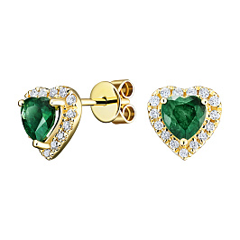 Серьги из желтого золота с изумрудами 0,78 ct