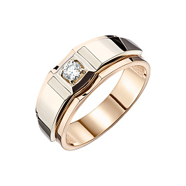 Кольцо из розового золота с бриллиантом 0,264 ct