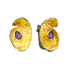 Серьги из серебра с аметистом