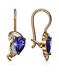 Серьги из розового золота с фианитами 0,253 ct