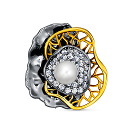 Брошь из серебра с жемчугом