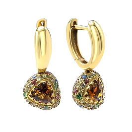 Серьги из желтого золота с цитринами 1,22 ct