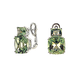 Серьги из белого золота с аметистами 11 ct