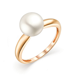 Кольцо из желтого золота с жемчугом