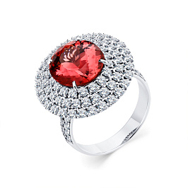 Кольцо из белого золота с турмалином 5,36 ct