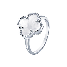 Кольцо из белого серебра с перламутром