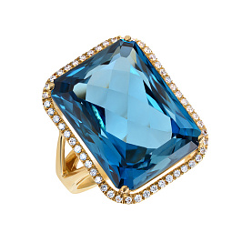 Кольцо из желтого золота с топазом 27,01 ct