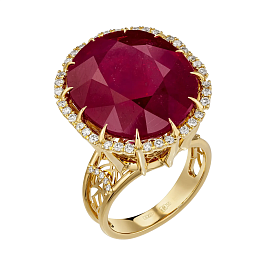 Кольцо из желтого золота с рубином 29,89 ct