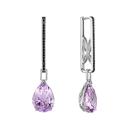 Серьги из белого золота с аметистами 14,02 ct