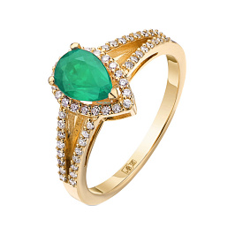 Кольцо из желтого золота с изумрудом 0,73 ct