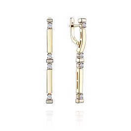 Серьги из желтого золота с бриллиантами