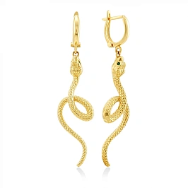 Серьги золотые змея