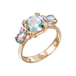 Кольцо из розового золота с топазами 2,83 ct