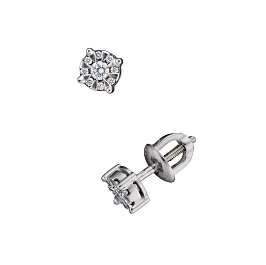 Серьги из белого золота с бриллиантами 0,15 ct