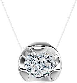 Колье ALROSA  из белого золота с бриллиантом 0,22 ct