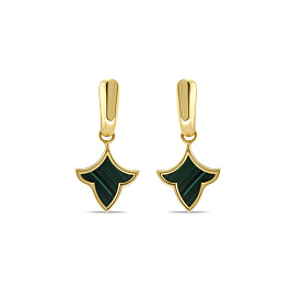 Серьги из желтого золота с ониксами 2,5 ct