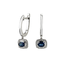 Серьги из белого золота с сапфирами 1,02 ct
